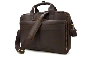 15 Inch Unisex Coffee Leather Laptop Bags