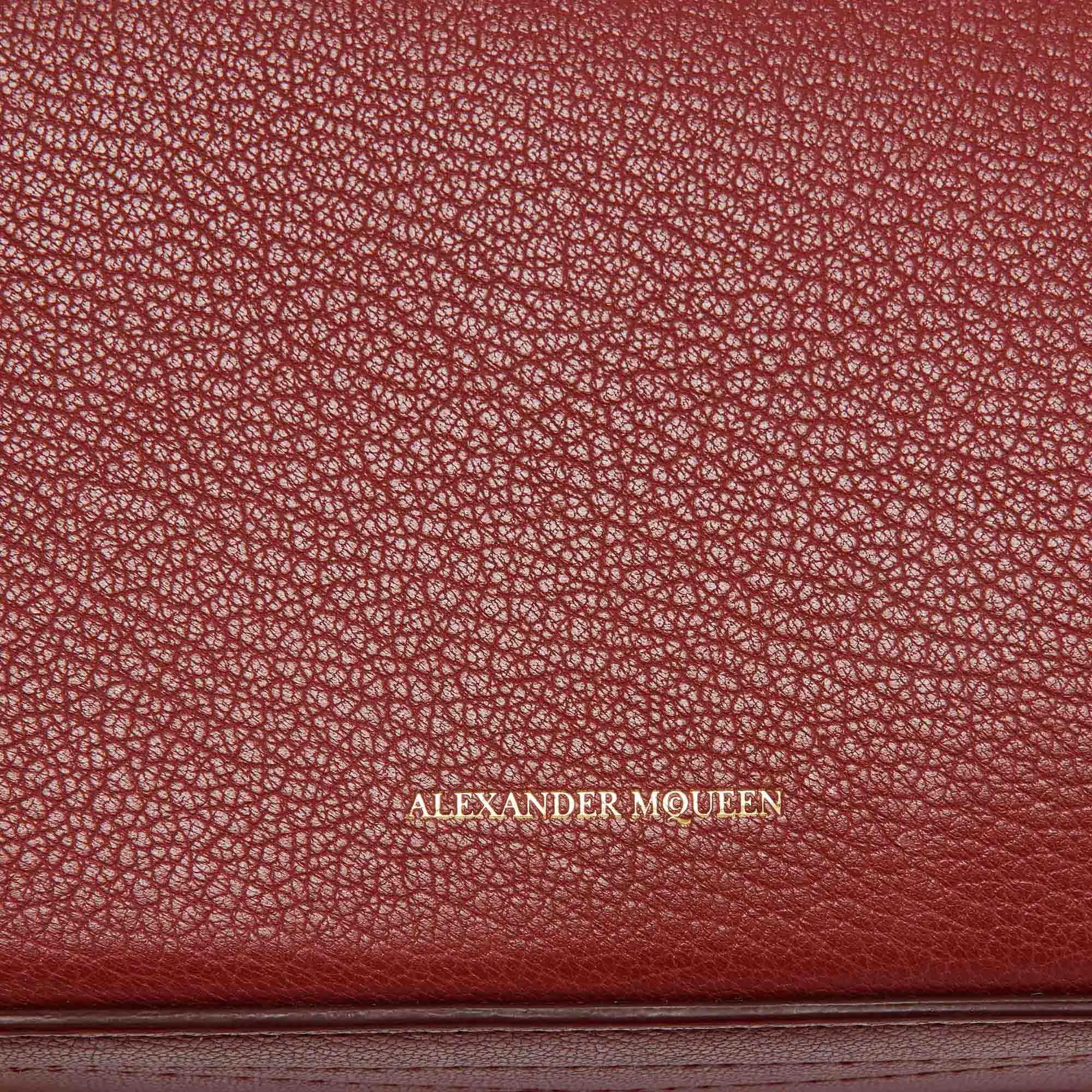 ALEXANDER MCQUEEN Brick Brown Leather Box Crossbody Bag