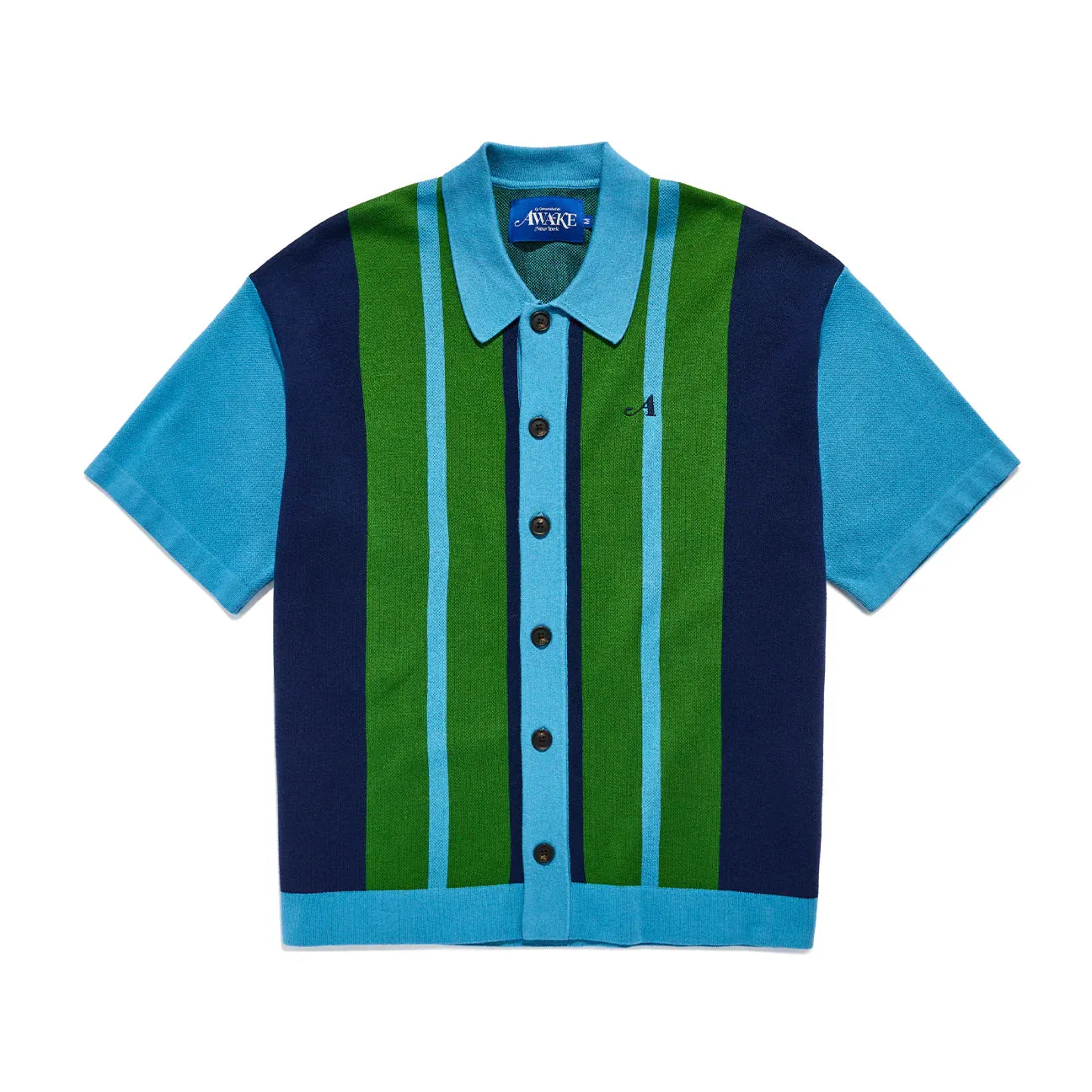 Awake Knit Camp Collar 'Blue-Multi'