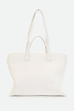 Bolzano Italian Leather Tote in Butter White