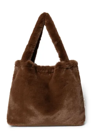 Brown Faux Fur Mom Bag