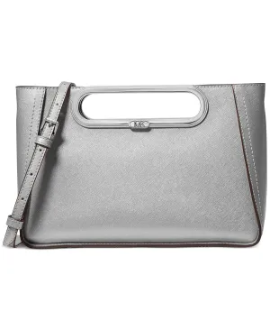 Chelsea Michael Kors Large Leather Convertible Clutch, Silver