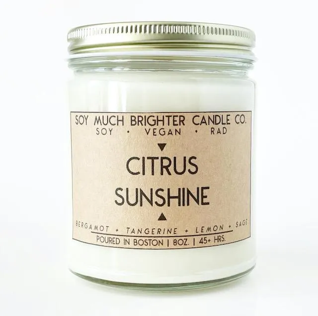 Citrus Sunshine Soy Candle: Bergamot   Tangerine   Lemon