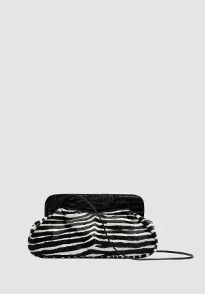 Constanza Maxi Clutch | Zebra Black