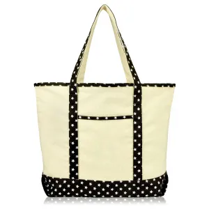 Dalix 22" Soft Canvas Tote Bag Special Patterns Collection