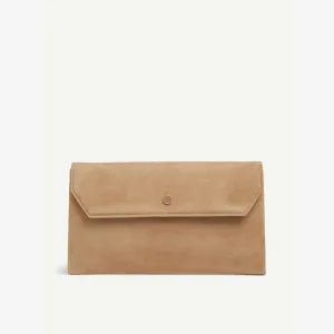 Dora Lk Bennett suede envelope clutch, bei-trench