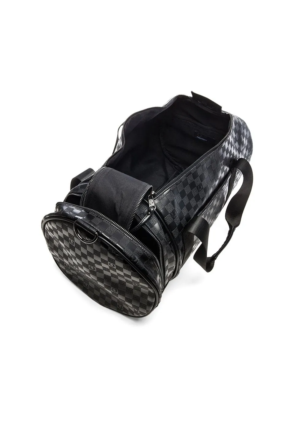 FRED PERRY NYLON CHECKER BARREL BAG