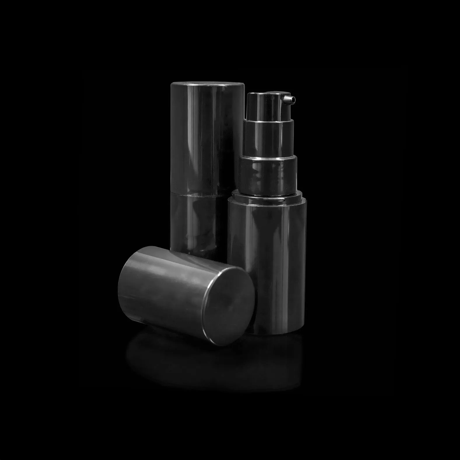 Impact 15 ML PCR Black PP Airless Bottle with Mono-Material Pump