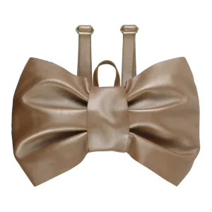 Iono Schoolbag | Bow | Clay Metallic Leather