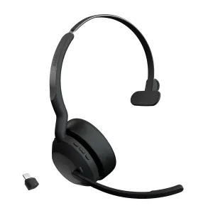 Jabra Evolve2 55 Uc Mono - Headset - On-Ear - Bluetooth - Wireless - Active Noise Cancelling - Usb-C Via Bluetooth Adapt