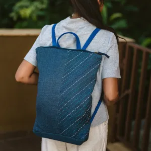 Jute Ikat Backpack with Hand Embroidery