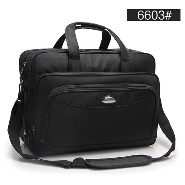 Large Capacity Business Men 17 Inches Briefcases Black Bags Men&#39;s Waterproof Computer Laptop Briefcase Male Travel Shoulder Bag