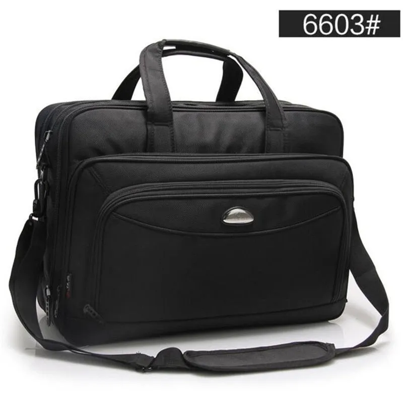 Large Capacity Business Men 17 Inches Briefcases Black Bags Men&#39;s Waterproof Computer Laptop Briefcase Male Travel Shoulder Bag