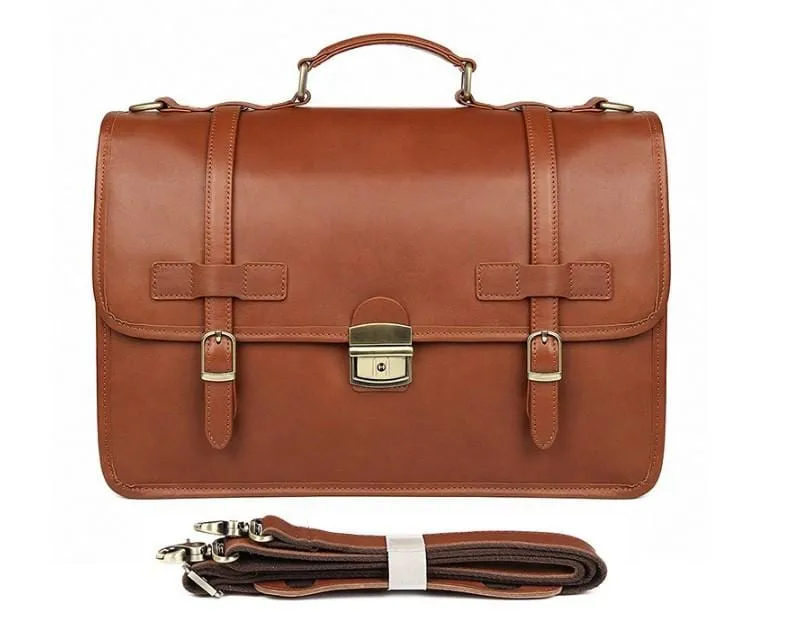 Large Leather Travel Laptop Bag Briefcase