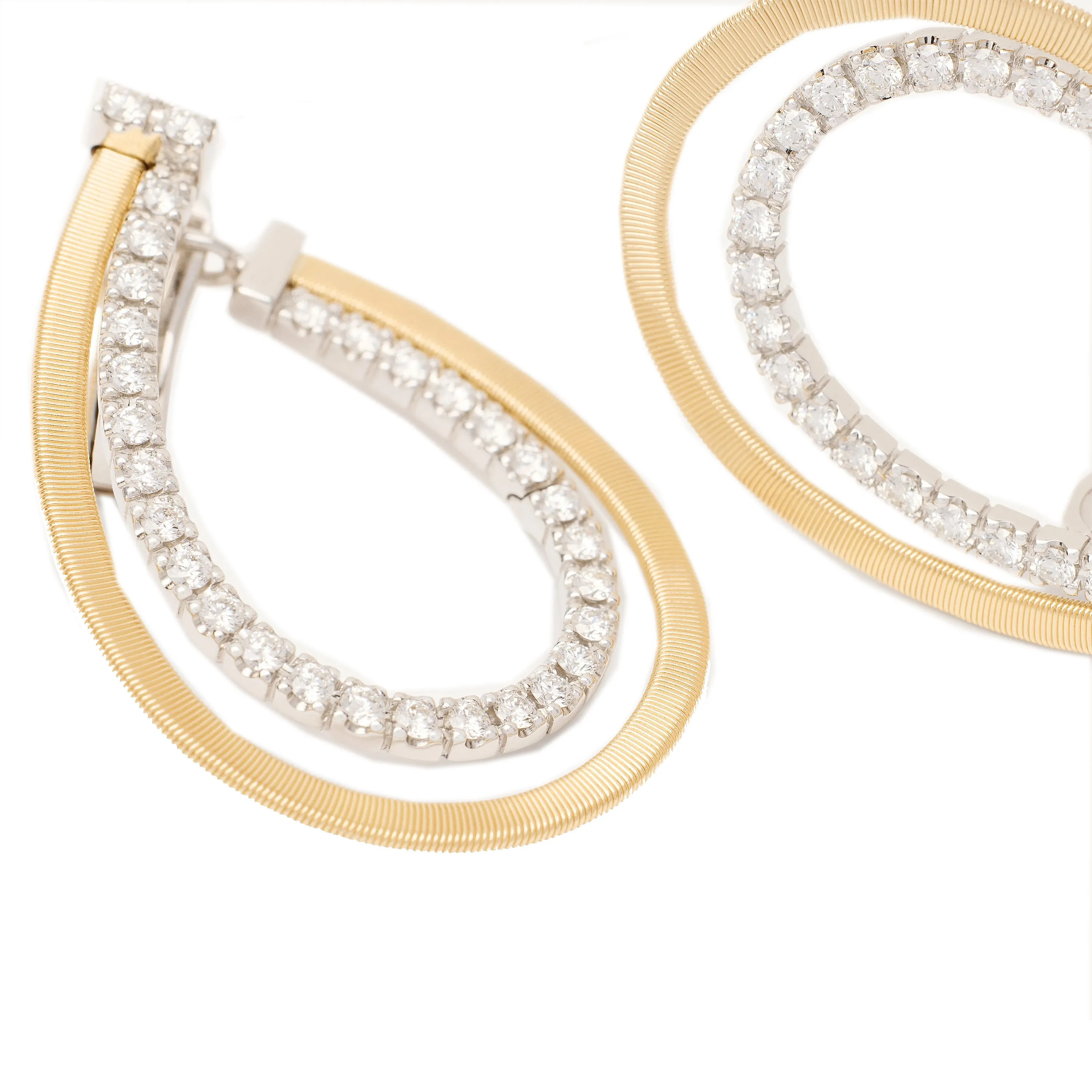 Marco Bicego 18K Yellow Gold Masai Drop Earrings with Diamonds