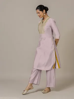 Piya x Rozaana | A Line Kurta in Lilac with Thread Work | Coords or Only Kurta