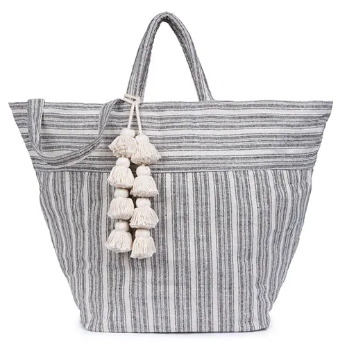 Sabai Beach Bag Organic Tassel Black