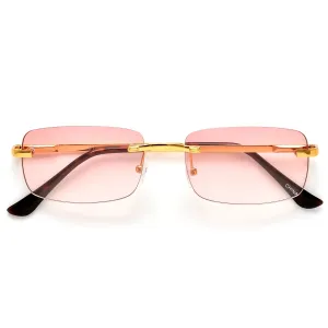 Slender Sophisticated Rimless Rectangular Sunnies