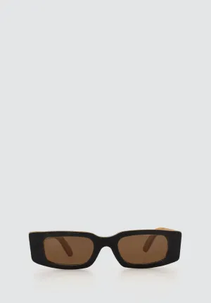 Wave Sunglasses | Black Cork | UV400 Brown