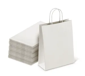 White Kraft shopping bags 8x4.5x10.5 inch