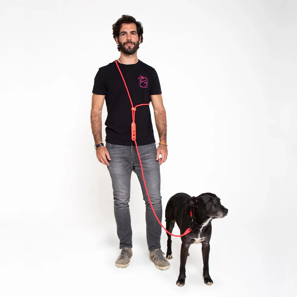 Zee.Dog Handsfree Rope Dog Lead Neon Coral